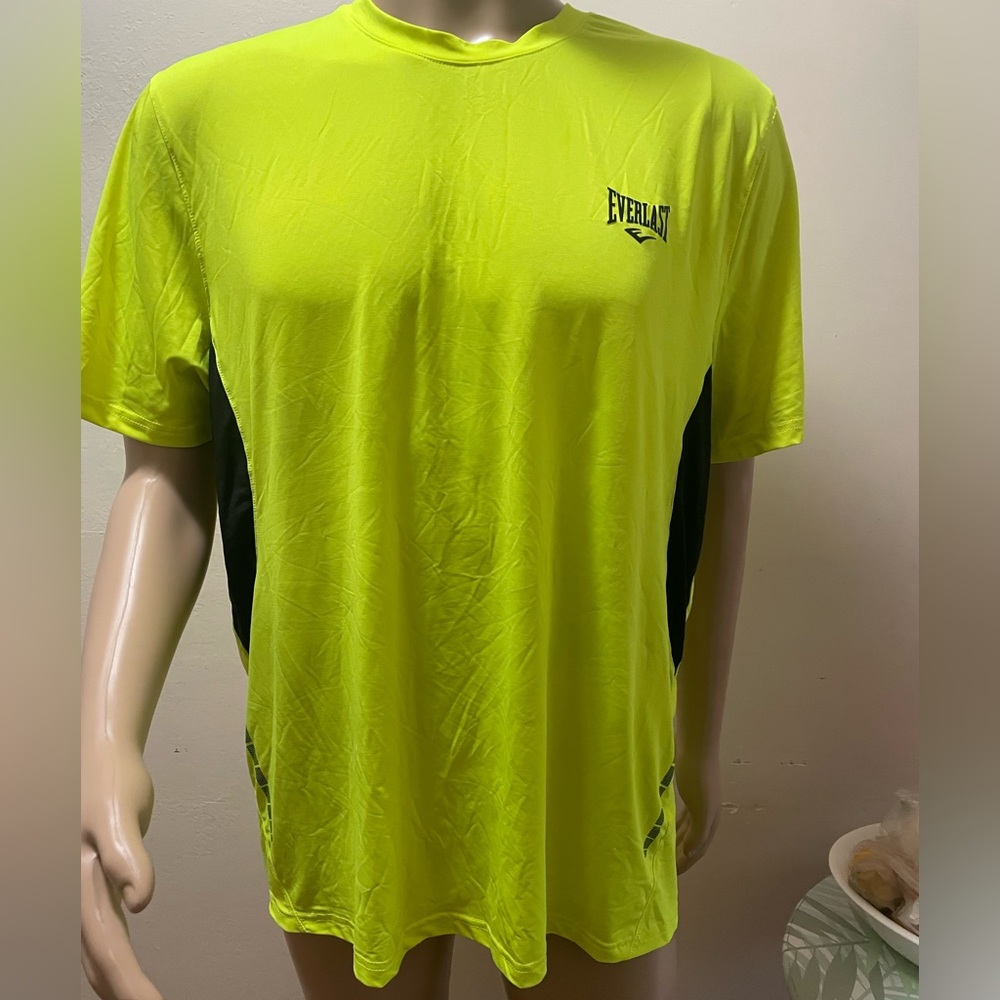 Everlast Everdri Shirt Mens XXL Neón Short Sleeve Athletic T-Shirt